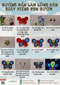 Bộ kit lồng đèn giấy kiếng con bướm (30cm)