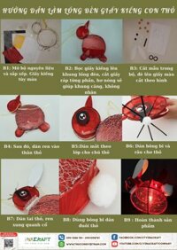 Bộ kit lồng đèn giấy kiếng con thỏ (25cm)