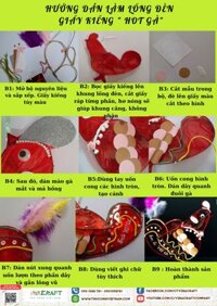 Bộ kit lồng đèn giấy kiếng "Em là Hot Gà" (25cm)