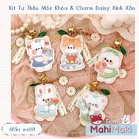 Bộ kit móc khóa thêu, DIY móc chìa khóa đôi 8 mẫu phong cách dễ thương, mẫu MỚI 2023