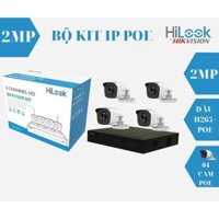 Bộ KIT POE camera IP HILOOK IK-4042BH-MH/P - Gồm 1 đầu thu 4 cổng Poe và 4 mắt thân - Hàng chính hãng