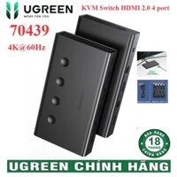 Bộ KVM HDMI 4 in 1 Ugreen 70439 CM293 (Switch HDMI 2.0 4K@60Hz + 4USB, 4CPU to 1 màng hình)