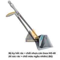 Bộ ky hốt rác + chổi nhựa cán Inox HO-40 - Ki súc rác