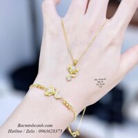Bộ lắc tay dây chuyền hồ ly vàng 10k BTS135