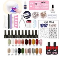Bộ làm móng ( sơn gel 24 chai + Máy Hơ Gel SUN 5 + Dụng cụ làm móng + TOP & BASE) set làm móng mini tại nhà, sơn gel rẻ