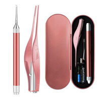 Bộ làm sạch tai 2in1 có đèn pin LED Bông tai bé Curette Nội soi trực quan và Earpick để loại bỏ tai và Booger