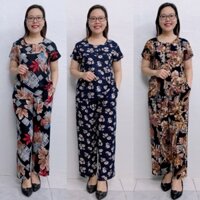 Bộ Lanh Quần Dài Tay Cộc Trung Niên - Bộ Đồ Mặc Nhà Cho Mẹ cho Bà mã LD