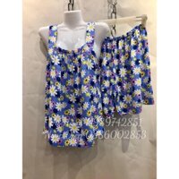 Bộ lanh quần đùi áo dây cho người trung niên cao tuổi .