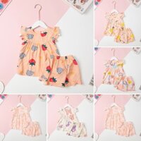 Bộ lanh quần đùi LITIBABY viền ngực cho bé gái từ 11kg - 28kg