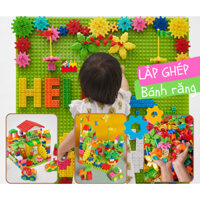 Bộ Lắp ghép bánh răng xoay gắn tường  ( size DUPLO) - VINAKIDSTOYS -đồ chơi lắp ghép Việt Nam