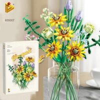 Bộ lắp ghép hoa lego lớn kèm chậu, đồ chơi lắp ghép 3D hình bông hoa, chất liệu nhựa ABS cao cấp an toàn - Helenshop
