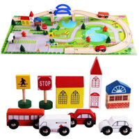 Bộ Lắp Ghép Mô Hình Giao Thông Thành Phố Bằng Gỗ 40 Chi Tiết