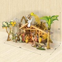 BỘ LẮP GHÉP MÔ HÌNH GỖ 3D HANG ĐÁ GIÁNG SINH (80cm x 35cm x 55cm)