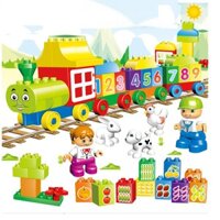 Bộ lắp ghép mô hình tàu hỏa gồm 63 chi tiết bằng nhựa cao cấp đồ chơi cho trẻ em