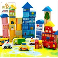 Bộ Lắp Ghép Mô Hình Thành Phố 62 Chi Tiết Bằng Gỗ (1026MHTP)