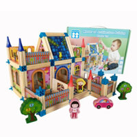 Bộ Lắp ghép nhà gỗ cho bé 128pcs Master of Architecture Building Blocks Toy- đồ giải trí thông minh