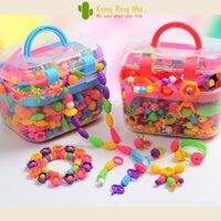 Bộ lắp ghép trang sức, xâu vòng hạt 550 chi tiết làm trang sức, vòng tay đồ chơi cho bé gái