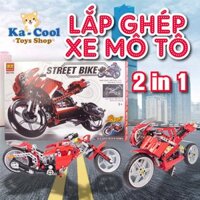 Bộ lắp ghép xe công nghệ STREET BIKE XE MOTOR 2 TRONG 1, FIRE TRUCK TECHNIC