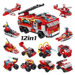 Bộ lắp ráp 12 trong 1 mô hình xe cứu hỏa - panlos 633016