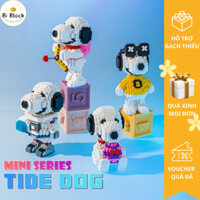 Bộ lắp ráp building blocks Chú chó Snoopy Hoạt hình Mô hình 3D Nanoblock Sưu tầm nhân vật Đồ chơi xả stress