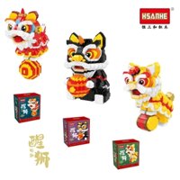 Bộ Lắp Ráp Điệu Múa Lân Sư Chúc Tết - Đồ Chơi Xếp Hình 3D HSANHE Nanoblock
