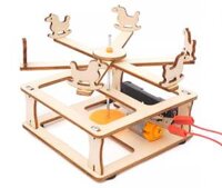 Bộ lắp ráp đu quay ngựa gỗ chạy bằng pin