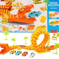 Bộ lắp ráp đường đua khủng long Funky Town, đồ chơi đường ray khủng long lớn 93 chi tiết