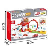 BỘ LẮP RÁP ĐƯỜNG ĐUA XE Ô TÔ CITY FIRE, ĐỒ CHƠI LẮP GHÉP