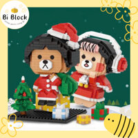 Bộ lắp ráp Giáng Sinh Tiểu Hùng Mô hình 3D Nanoblock Đồ chơi giảm stress Quà tặng Noel độc đáo đáng yêu