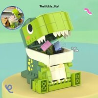 Bộ lắp ráp hộp bút hình khủng long mô hình JAKI đáng yêu sáng tạo, mô hình khủng long