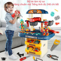 Bộ Lắp Ráp Kỹ Sư Cỡ Lớn 246 Chi Tiết Cho Bé Từ 3 Tuổi Trở Lên Kèm Máy Khoan Bằng Pin Và Sách Hướng Dẫn- Vận Động Tinh