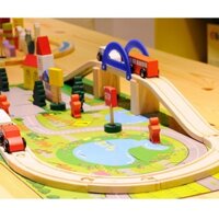 Bộ lắp ráp, lắp ghép mô hình giao thông thành phố đô thị cho trẻ em. Đồ chơi gỗ thông minh cho bé 2 3 4 5 tuổi.