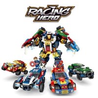 Bộ lắp ráp siêu xe oto siêu nhân và robot 4 trong 1, phát triển kỹ năng tư duy cho trẻ