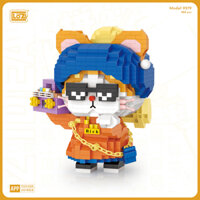 Bộ lắp ráp Slay Cat Wearing Pearl Earrings - Đồ chơi xếp hình 3D LOZ Nanoblock