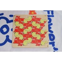 Bộ lắp ráp xếp hình con cá bằng gỗ cho trẻ