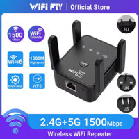 Bộ lặp WiFi không dây 1500Mbps Băng tần kép Bộ khuếch đại tín hiệu WiFi 5Ghz 2.4Ghz Bộ định tuyến WiFi với 6-Antenna