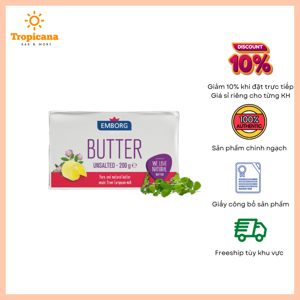 Bơ lạt Emborg 200g (82% chất béo)