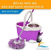 Bộ Lau Nhà 360 Độ Thái Lan – Tự Vắt Spin Mop Plus, Bông Lau Microfiber, Thùng Nước Dung Tích Lớn HADU