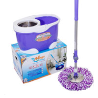 Bộ Lau Nhà mâm lau inox cây lau 360 độ Megahome X3