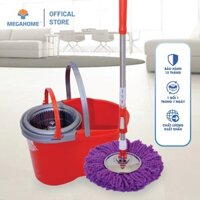 Bộ Lau Nhà Maxx Easy Mop X3 MEGAHOME Xoay 360 Độ, Cây Lau Siêu Nhẹ, Mâm Lau Inox