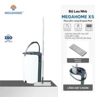 Bộ Lau Nhà MEGAHOME X5 Xoay 360 Độ Tự Vắt, Mâm Lau Chữ Nhật Lau Siêu Sạch Và Mau Khô