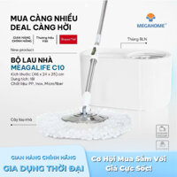 Bộ Lau Nhà Megahome Xoay 360 Độ Megalife C10 - Lồng Inox Chống Gỉ ( Màu Ngẫu Nhiên)