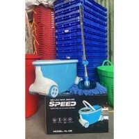 Bộ lau nhà SPEED MOP mới 4in1 + Cây gạt Inox - Thùng + Cây Lau Nhà - Tiện Lợi - Lau Sàn