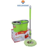 Bộ Lau Nhà Thông Minh 360 độ X3 New mâm lau inox Megahome
