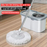 Bộ Lau Nhà Thông Minh Xoay 360 Độ, Bộ Lau Nhà Cao Cấp Cây Inox Kèm Bông Cotton