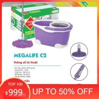 Bộ Lau Nhà tự vắt 360 độ Megalife C2 hiệu Megahome