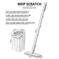 Bộ lau nhà tự vắt kèm thùng Mopscratch