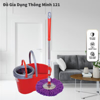 Bộ Lau Nhà Tự Vắt thông minh xoay 360 Mâm inox siêu bền chịu đựng va đập tốt Maxx Easy Mop X3 Megahome MGH
