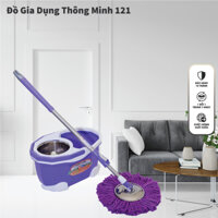 Bộ Lau Nhà Tự Vắt Thông Minh Megalife C3 hiện đại sử dụng mâm lau inox ,lồng giặt inox Megahome MGH