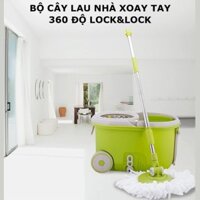 BỘ LAU NHÀ XOAY TAY 360 ĐỘ LOCK&LOCK WALKABLE MOP-L003 XANH LÁ